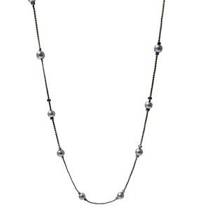 Elegant Silver Tone Beads Chain Necklace Classic Minimalist Fashion Jewelry